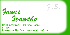 fanni szantho business card