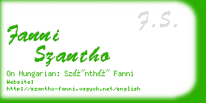 fanni szantho business card